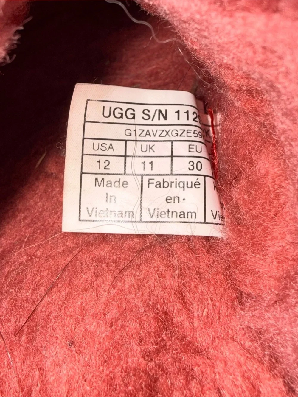 UGG Kids Disquette Logo Shadow Coral / Pink Shearling Slipper Clogs Size 12C